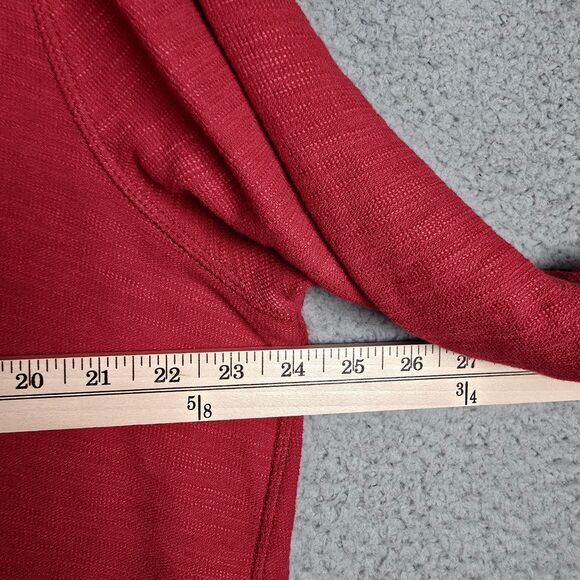 J Jill Tunic 3X Red Cotton Blend V Neck Soft Relaxed Long Sleeve Oversized Fall - Picture 9 of 11